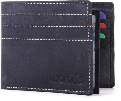 

wanias Men Grey Genuine Leather Wallet(12 Card Slots)
