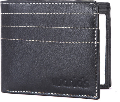

wanias Men Black Genuine Leather Wallet(12 Card Slots)