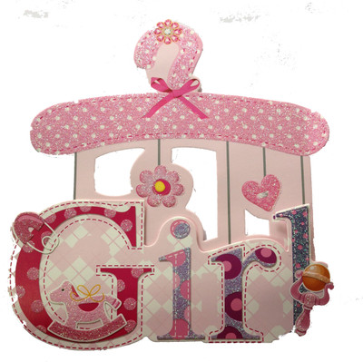 

Funcart Baby Shower Paper Pink Color Glitter Girl Wall Decoration