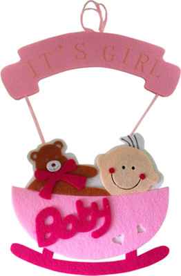

Funcart It’s Girl - baby felt hanging with teddy for baby shower/baby arrival