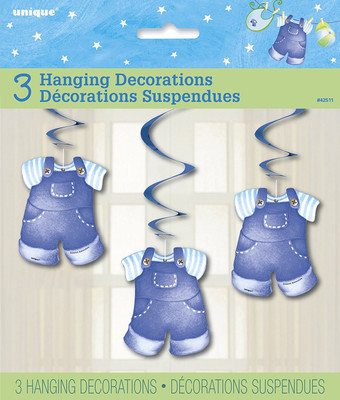 

Funcart Blue Clothes Line Baby Shower hanging Swirl