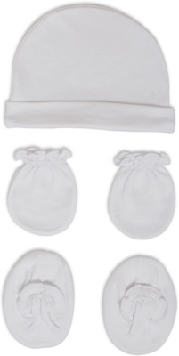 

Pebbles Baby/Infant Cute Printed Cap, Mitten & Bootie Combo(White)
