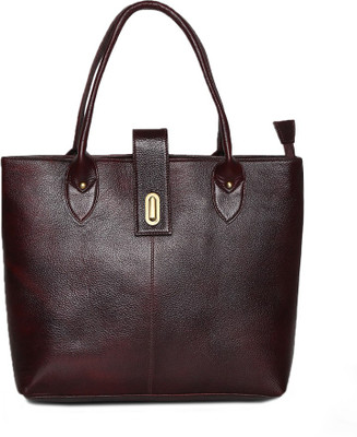 

SVAZ SV-502 Pure Leather Tote/ Shoulder Bags Messenger Bag(Maroon, 12 inch)