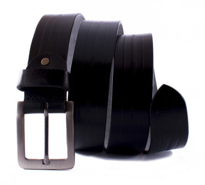

U+N Men Casual Black Genuine Leather Belt