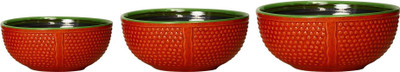 

Caffeine Serving Bowl Ceramicin Orange Bubble (1 Large, 1 Medium & 1 Small) (Set of 3) Handmade By Caffeine Stoneware Bowl Set(Orange, Pack of 3)