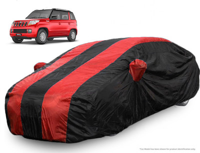 QualityBeast Car Cover For Mahindra TUV300 (With Mirror Pockets)(Red, Black)