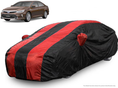 QualityBeast Car Cover For Toyota Camry (With Mirror Pockets)(Red, Black)