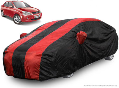 QualityBeast Car Cover For Ford Fiesta Classic (With Mirror Pockets)(Red, Black)