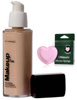 

Ultimate Silicon Puff & Mac Makeup 24hr Pro Long Wear Spf 10 Foundation(Set of 2)