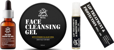 

Brahma Bull Beard Growth Oil, 20 ml + Face Cleansing Gel,100ml + Lip Treatment & Protection Roll On(Set of 3)