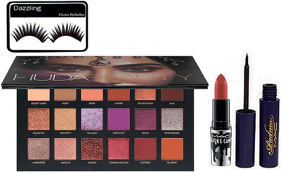 

DAZZLING Eyeleshes & Desre dusk Eyeshedow Palette & Brooke Candy Lipstick & Eyeliner(Set of 4)