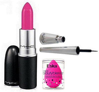 

Eska Sponge Puff & Brooke Candy Eyeliner & Mac Lipstick(Set of 3)