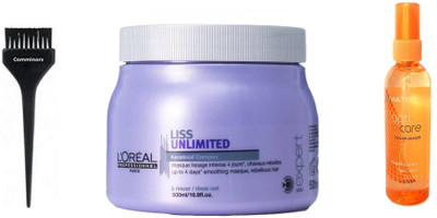 

comminors Of hair Brush & Liss unlimited kerotin Complex Hair spa & End SPlit hair serum ( set of 3)(Set of 3)