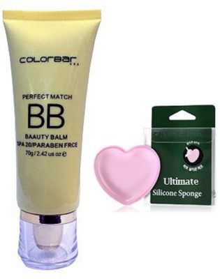 

Ultimate Silicon Puff With Perfect match Beauty Balm Cream Foundation Makeup Kit 80 gm(Set of 2)