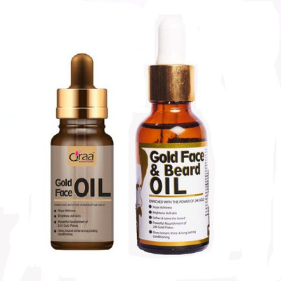 

Qraa MEN GOLD FACE OIL 30ML + GOLD FACE AND BEARD OIL 30ml(Set of 2)