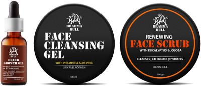 

Brahma Bull Beard Growth Oil, 20 ml + Face Cleansing Gel,100ml + Renewing Face Scrub 100gm(Set of 3)