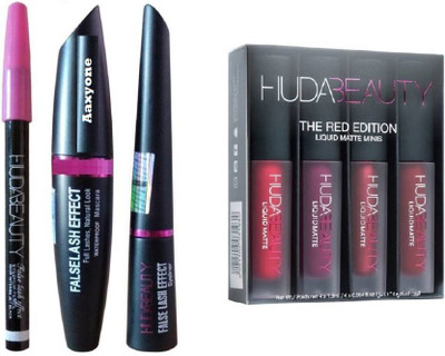 

Aaxyone Eye Brow Pencil & Huda Beauty Mascara & Huda Beauty Eye Liner (Huda 3in1) & Huda Beauty Red Edition(Set of 4)