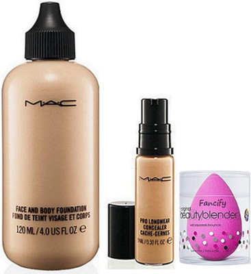 

fancify Sponge Puff & Mac Face & body foundation & Pro Longwear Concealer (Set of 3)(Set of 3)