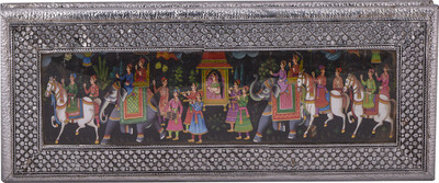 

Shreeng Shreeng Handicraft 17x7 Dry Fruit Box Wooden Decorative Platter(Multicolor)