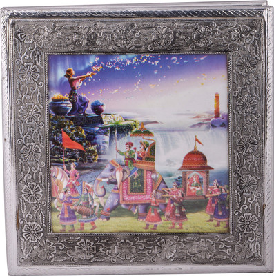 

Shreeng Shreeng Handicraft 12x12 Dry Fruit Box Wooden Decorative Platter(Multicolor)