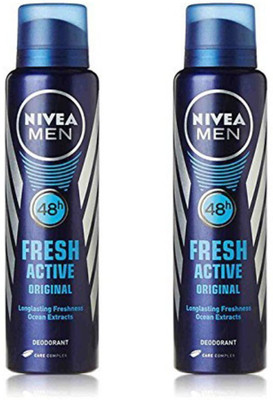 

Nivea Fresh Active Deodorant Spray - For Men(300 ml, Pack of 2)