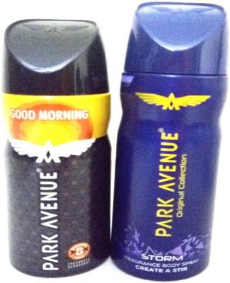 

Park Avenue GOOD MORNING AND STORM Deodorant Spray - For Men(280 ml, Pack of 2)
