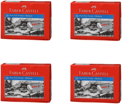 

Faber-Castell Medium Eraser Pack For Kids-Pack of 4 Non Toxic White eraser Non-Toxic Eraser(White)