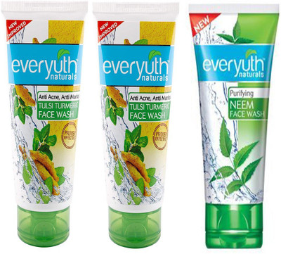 

Everyuth Naturals TULSI TURMERIC & NEEM Face Wash 50g x 3 Face Wash(150 g)