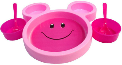 

kubergift Mickey Mouse plate set for kid (Colour may vary) - plastic(Green, Blue)
