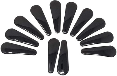 

KashQueen Solid Black Color Tic Tac Hair Clips (Combo Set of 6 Pairs) with Metal Black Color Clips Tic Tac Clip(Black)