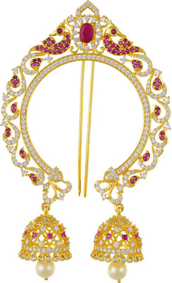 

SL Pearls Peacock Hair Pin Hair Pin(Red, White)