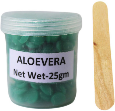 

Ear Lobe & Accessories Aloevera Flavor Depilatory Wax Pearl Hair Removal Hot Wax Beans, 25 grams With One Wodden Spatula Wax(25 g)