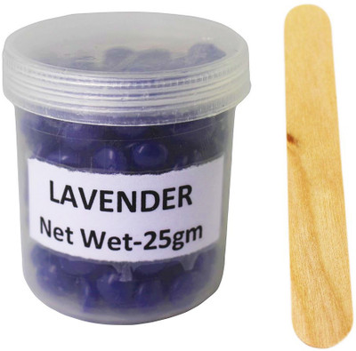 

Ear Lobe & Accessories Lavender Flavor Depilatory Pearl Hair Removal Hot Wax Beans with One Wodden Spatula, 25g Wax(25 g)