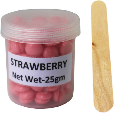 

Ear Lobe & Accessories Strawberry Flavor Depilatory Pearl Hair Removal Hot Wax Beans with Wooden Spatula, 25 g Wax(25 g)
