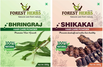 

Forest Herbs Organic Bhringraj & Shikakai Powder 100% Natural(200 g)