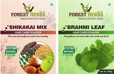 

Forest Herbs Organic Shikakai Mix & Brahmi Powder 100% Natural(200 g)