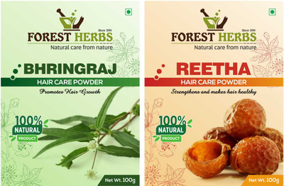 

Forest Herbs Organic Bhringraj & Reetha Powder 100% Natural(200 g)
