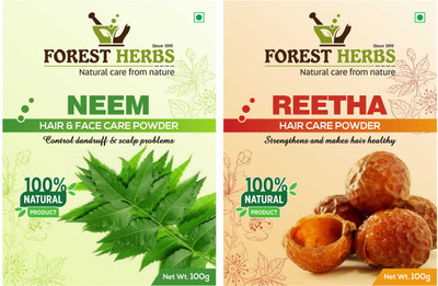 

Forest Herbs Organic Neem & Reetha Powder 100% Natural(200 g)