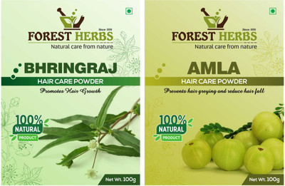 

Forest Herbs Organic Bhringraj & Amla Powder 100% Natural(200 g)