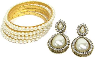 SHREE MAULI CREATION Alloy Gold-plated White, Gold Jewellery Set(Pack of 1)