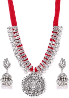 YouBella Alloy Red, Silver Jewellery Set(Pack of 1)