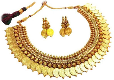 JEWELS GURU Alloy Gold-plated Gold Jewellery Set(Pack of 1)