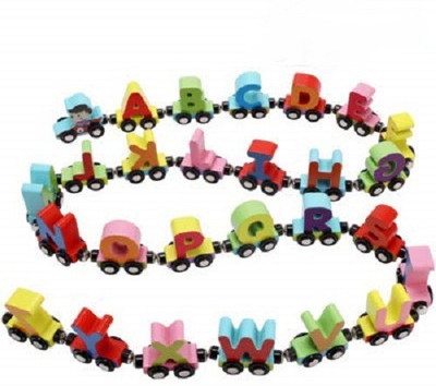 

Montez Wooden Magnetic Alphabet Colorful Train, Educational Model Vehicle Toys, Set of 26 Pcs A to Z Learning Toys(Multicolor)
