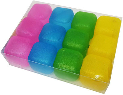 

Prime Square Reusable Ice Cubes, Made of Plastic, Set Of 24(Multicolor)