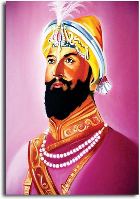 PIXELARTZ Canvas Painting - Guru Gobind Singh Ji - Without Frame Digital Reprint 23 inch x 18 inch Painting(Without Frame)