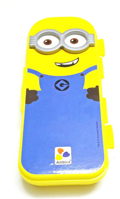 

Ambica GC Minion design plastic pencil box for toddlers, infants, kids with a separator and pen holder Blue and Yellow colour Minion Art Plastic Pencil Box(Set of 1, Blue, Yellow)