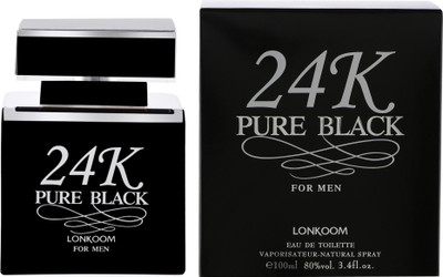 

Lonkoom 24k Pure Black Perfume , Woody Fragrance Perfume Eau de Toilette - 100 ml(For Men)