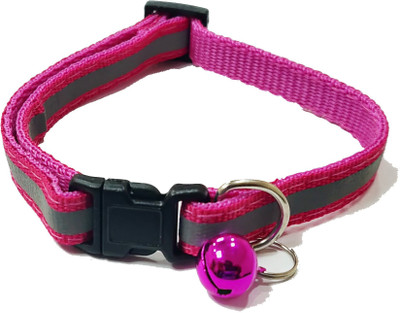 

101Lives Reflective Hot Pink with bell  Dog & Cat Everyday Collar(, PINK