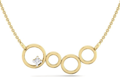 Perrian Prong Set Diamond Pendant Comes With Chain, Necklace For Women | G H Color, SI Clarity 18kt Yellow Gold Pendant