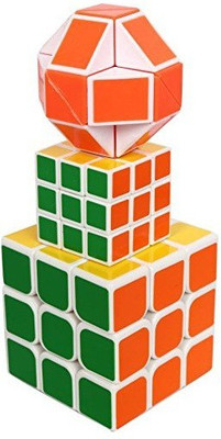 Alpyog Two 3*3 Big And Snake Magic Cube Set Of 3 Puzzle Brainstorming Game Toy (Minimum Age 3 yrs)(3 Pieces)